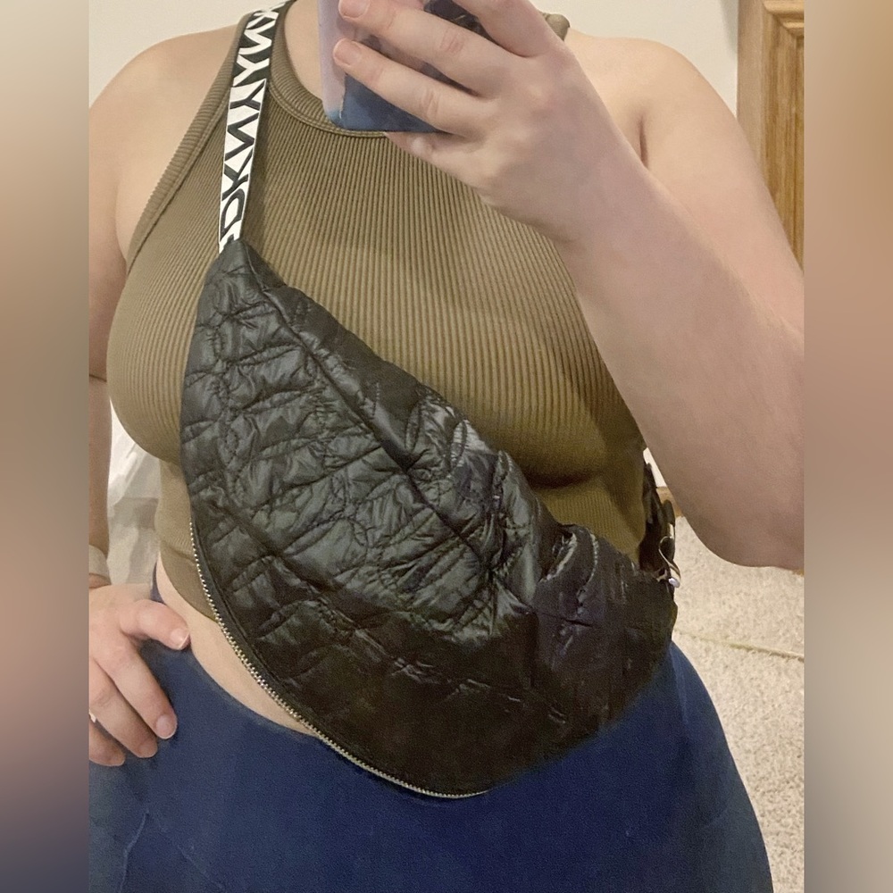 Black quilted crossbody bag